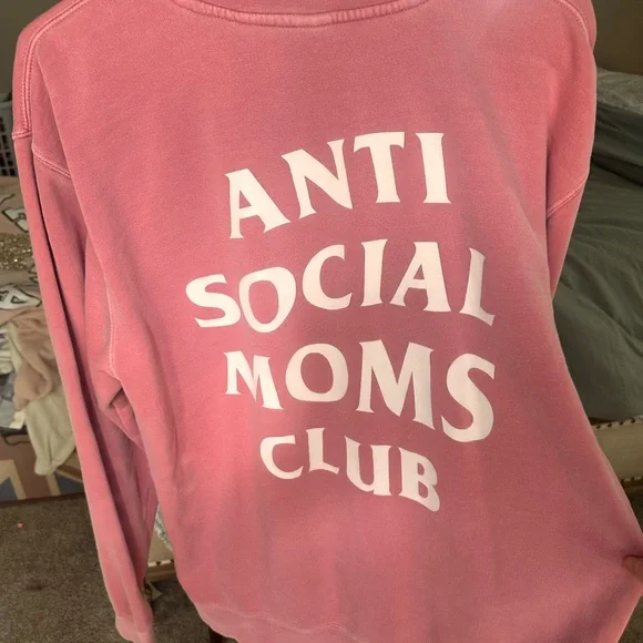 Anti Social Moms Club Pink Sweater - Picture 2 of 2